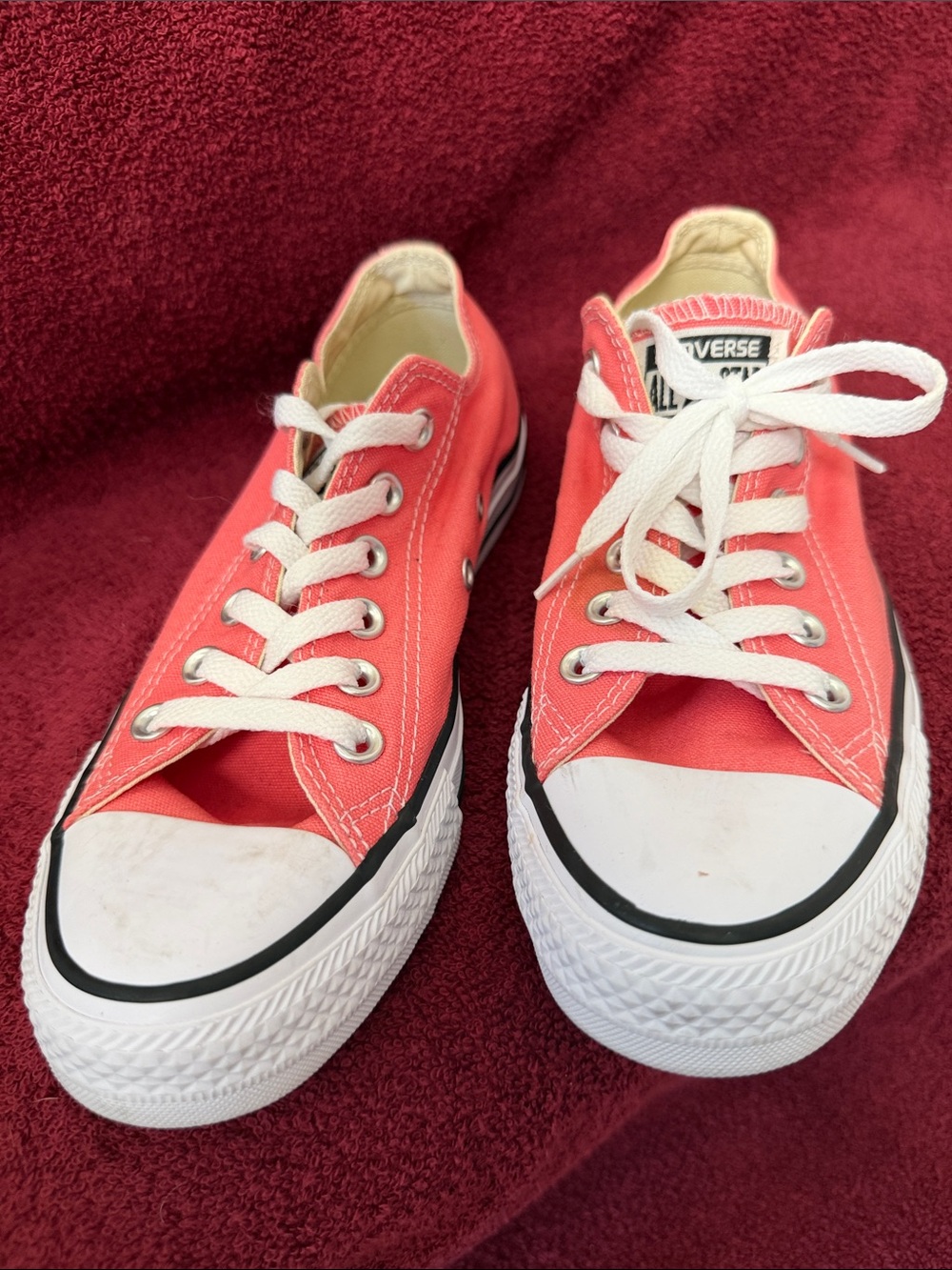 Converse Unisex Low Top Sneakers - Coral Pink Canvas